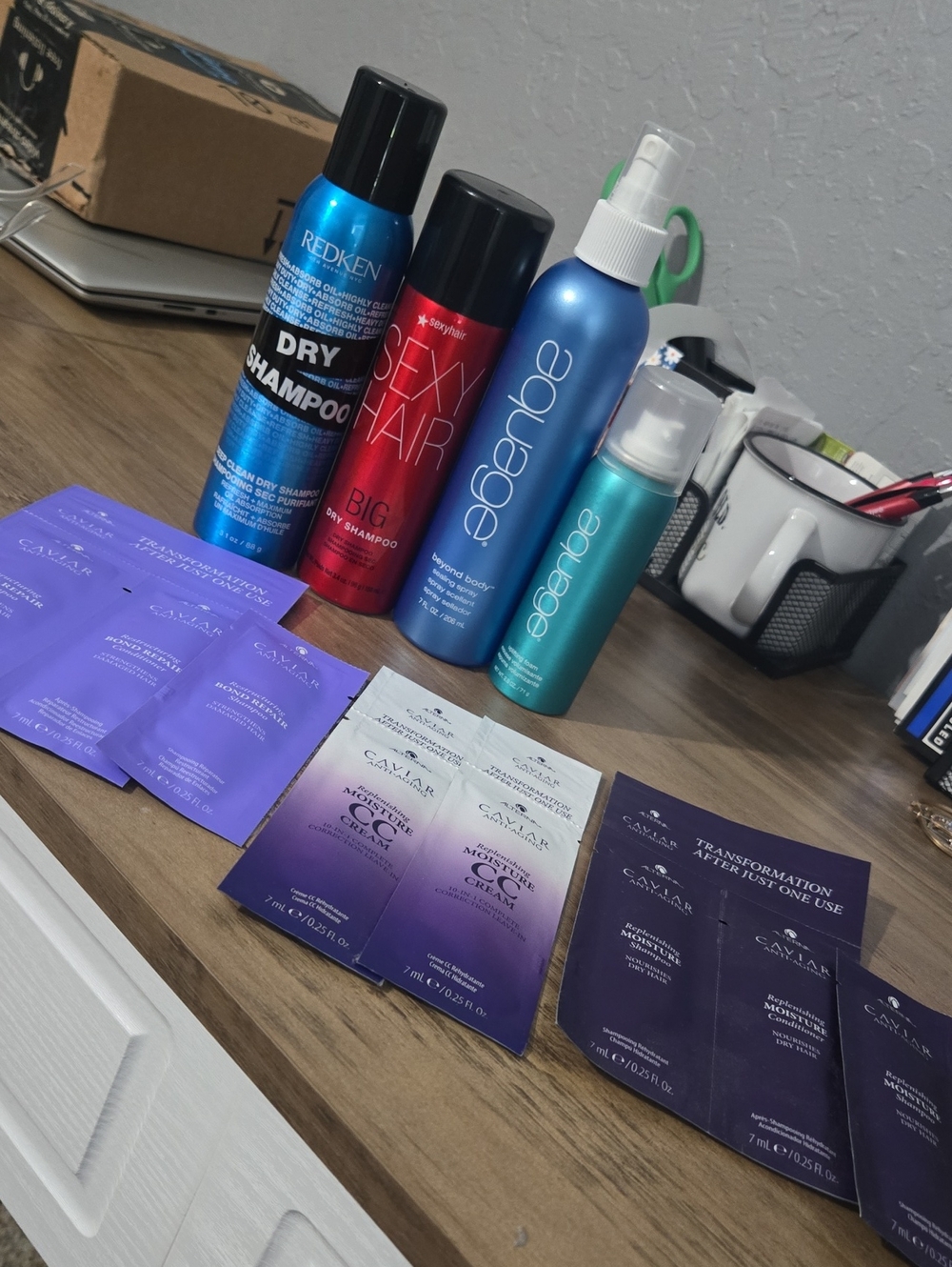 Redken & Sexy Hair Dry Shampoo+Aquage Sealing Spray & Uplifting Foam+Caviar
